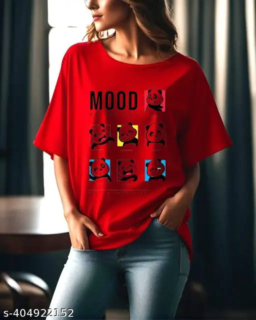 Women oversized t-shirt Red