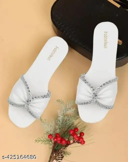 White lace slipper
